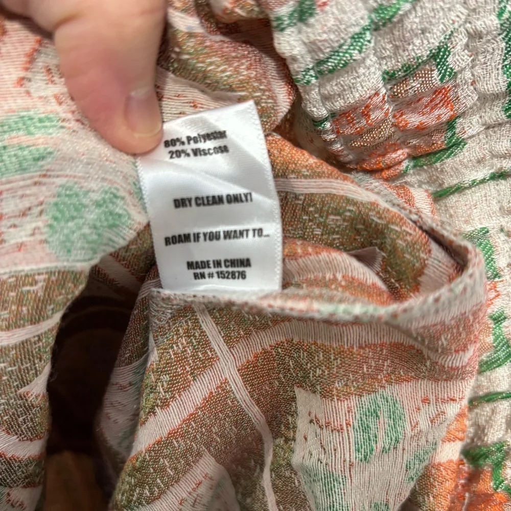Pleasures Slippy Easy Pants Men XL Cream Floral Tapestry Pull On Hype Streetwear
